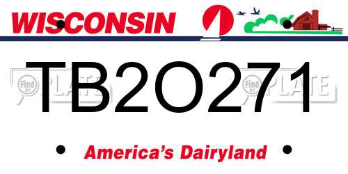 TB2O271 Wisconsin License Plate