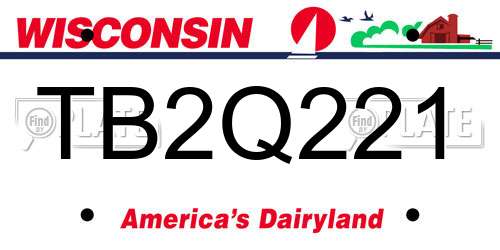 TB2Q221 Wisconsin License Plate