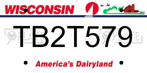 TB2T579 Wisconsin License Plate