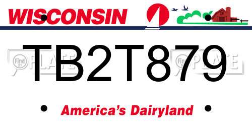 TB2T879 Wisconsin License Plate