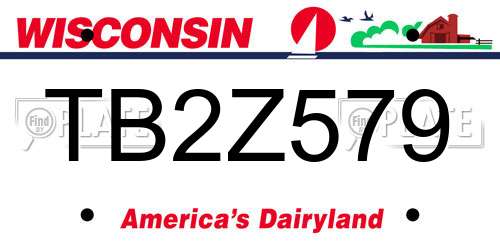 TB2Z579 Wisconsin License Plate