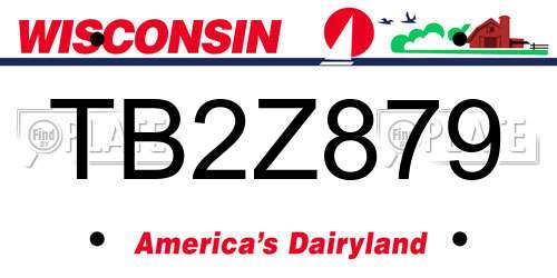 TB2Z879 Wisconsin License Plate
