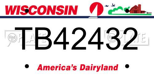TB42432 Wisconsin License Plate