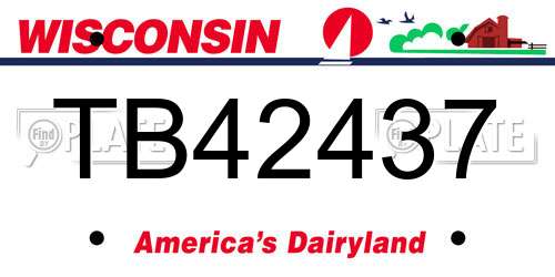 TB42437 Wisconsin License Plate