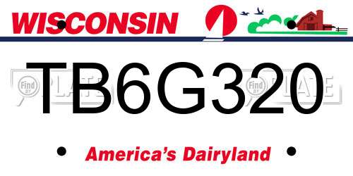 TB6G320 Wisconsin License Plate
