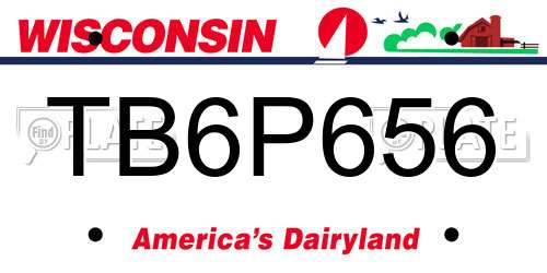 TB6P656 Wisconsin License Plate