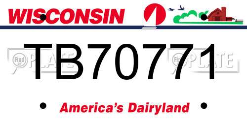 TB70771 Wisconsin License Plate