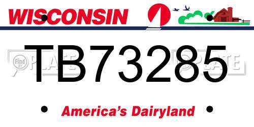 TB73285 Wisconsin License Plate