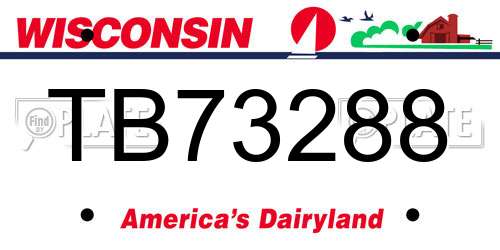 TB73288 Wisconsin License Plate