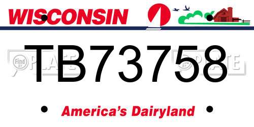 TB73758 Wisconsin License Plate