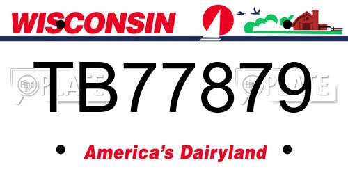 TB77879 Wisconsin License Plate