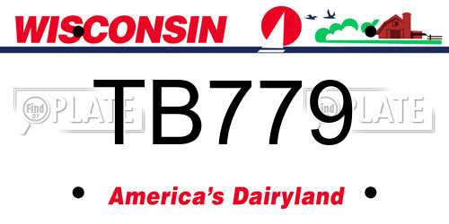 TB779 Wisconsin License Plate