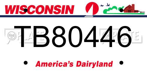 TB80446 Wisconsin License Plate