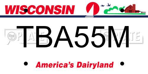 TBA55M Wisconsin License Plate