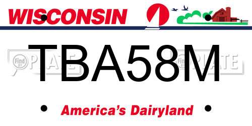 TBA58M Wisconsin License Plate