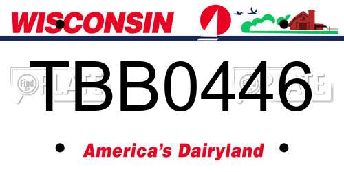 TBB0446 Wisconsin License Plate
