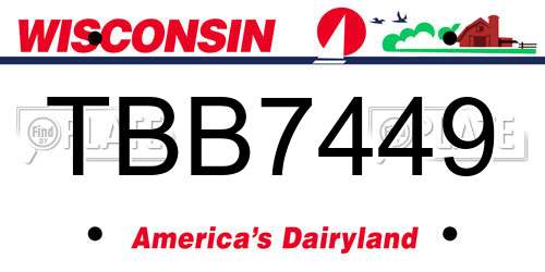 TBB7449 Wisconsin License Plate