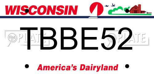 TBBE52 Wisconsin License Plate