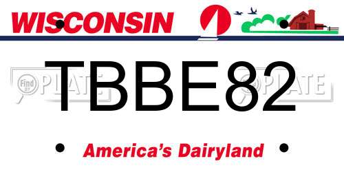 TBBE82 Wisconsin License Plate
