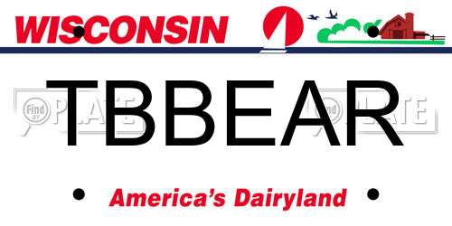 TBBEAR Wisconsin License Plate