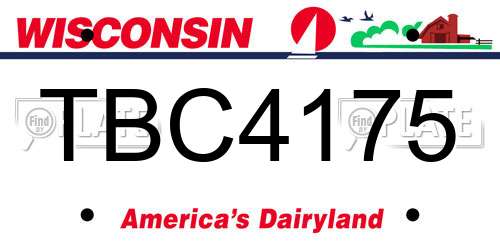 TBC4175 Wisconsin License Plate