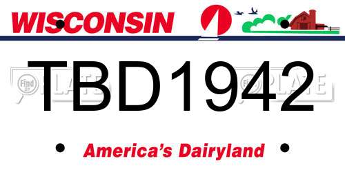 TBD1942 Wisconsin License Plate