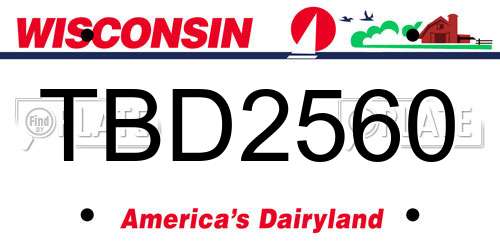 TBD2560 Wisconsin License Plate