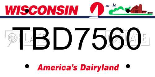 TBD7560 Wisconsin License Plate