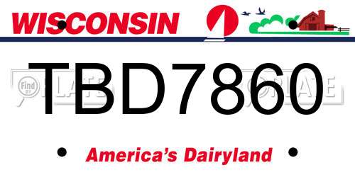 TBD7860 Wisconsin License Plate