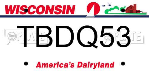 TBDQ53 Wisconsin License Plate