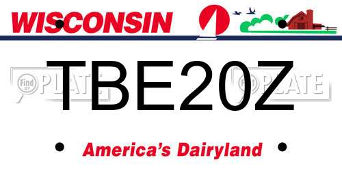 TBE20Z Wisconsin License Plate