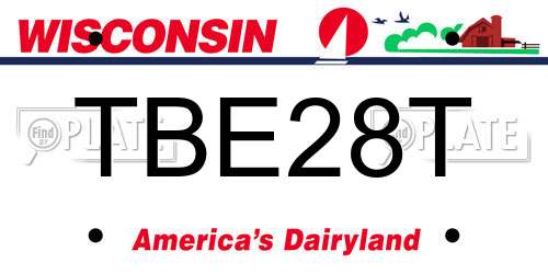 TBE28T Wisconsin License Plate