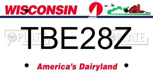 TBE28Z Wisconsin License Plate