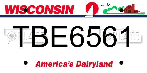TBE6561 Wisconsin License Plate