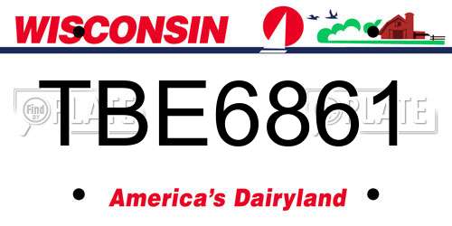 TBE6861 Wisconsin License Plate