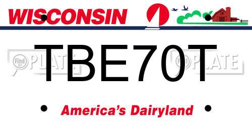 TBE70T Wisconsin License Plate
