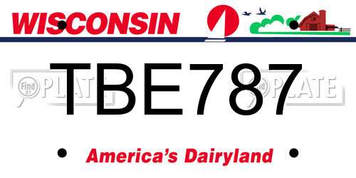 TBE787 Wisconsin License Plate