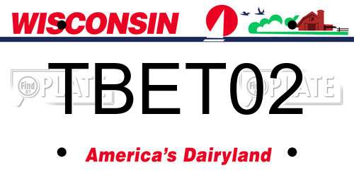 TBET02 Wisconsin License Plate