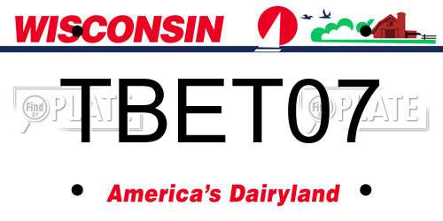 TBET07 Wisconsin License Plate