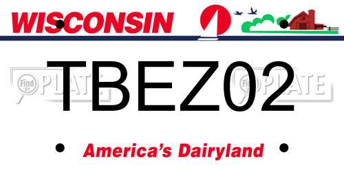 TBEZ02 Wisconsin License Plate
