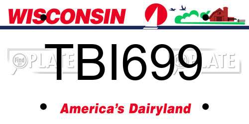 TBI699 Wisconsin License Plate