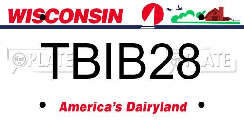 TBIB28 Wisconsin License Plate