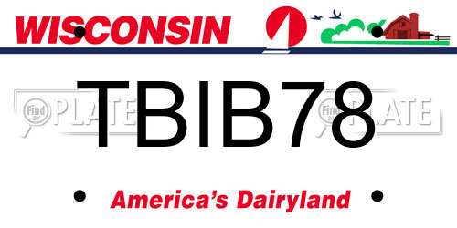 TBIB78 Wisconsin License Plate