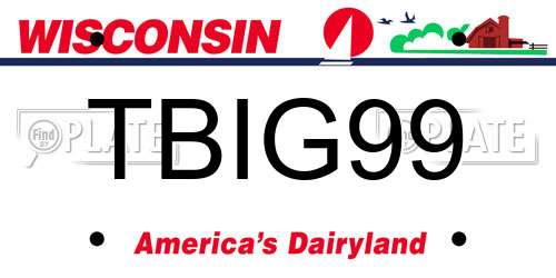 TBIG99 Wisconsin License Plate