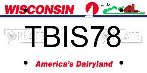TBIS78 Wisconsin License Plate