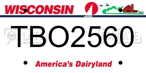 TBO2560 Wisconsin License Plate