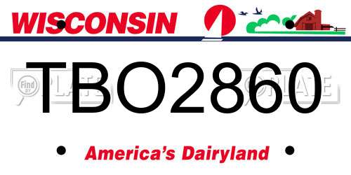 TBO2860 Wisconsin License Plate