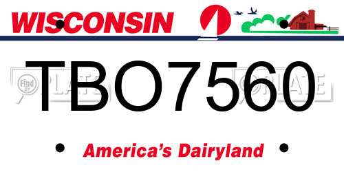 TBO7560 Wisconsin License Plate