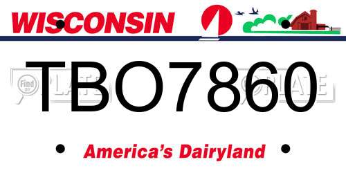 TBO7860 Wisconsin License Plate