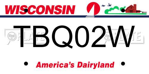 TBQ02W Wisconsin License Plate